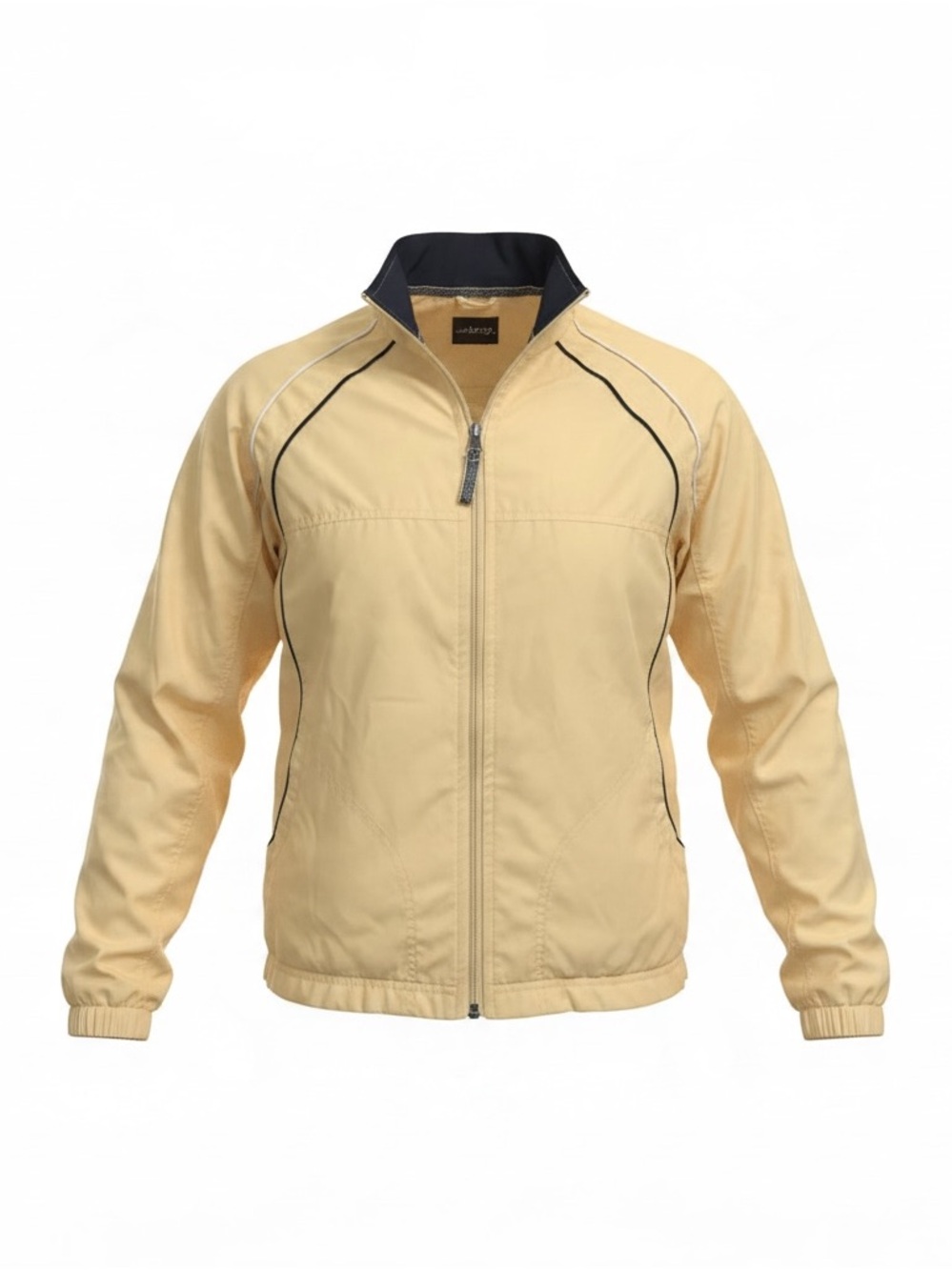 bcg Light Yellow Windbreaker Jacket with Black Trim